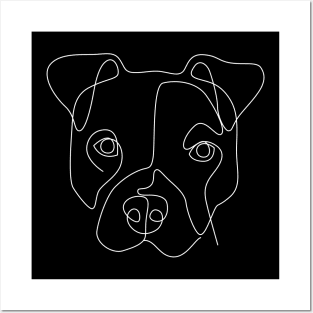 American bully dog one line Posters and Art